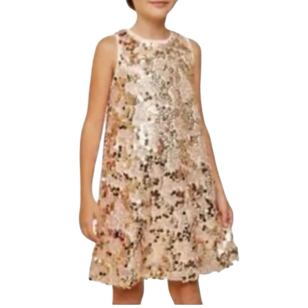 HAYDEN GIRLS Rose Gold Sequin Holiday/Party Dress. Size: M